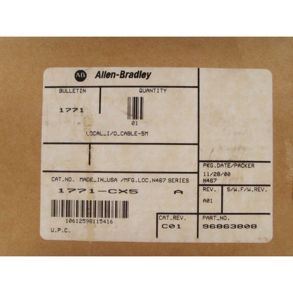 1771-CX5 Local I/O Cable, 5M, Series A *NEW IN OEM BOX*