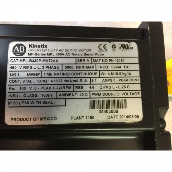 MPL-B330P-MK72AA servo motor - gently used