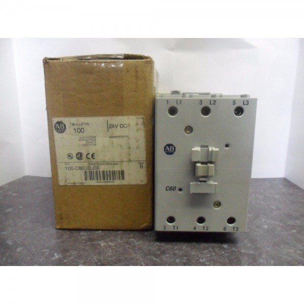 100-C60UDJ00 60 Amp 3 Pole Contactor 24 Volts DC Series B NIB