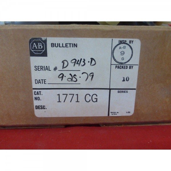 1771-CG *NIB* I/O CHASSIS CABLE REV D (2D4)