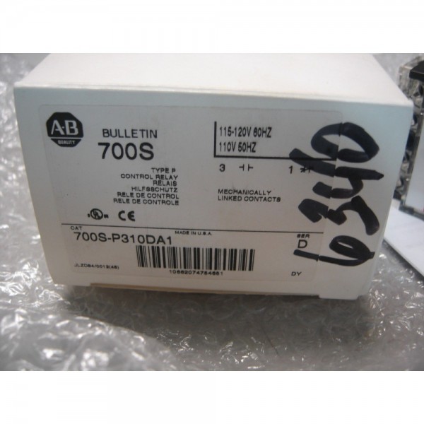 700S-P310DA1 TYPE P CONTROL RELAY 110-120V 50/60Hz SERIES D NIB
