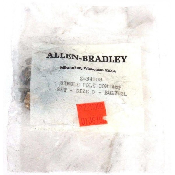 LOT OF 7 NEW ALLEN BRADLEY Z-34108F SINGLE POLE CONTACT KITS, SIZE 0, BUL702L