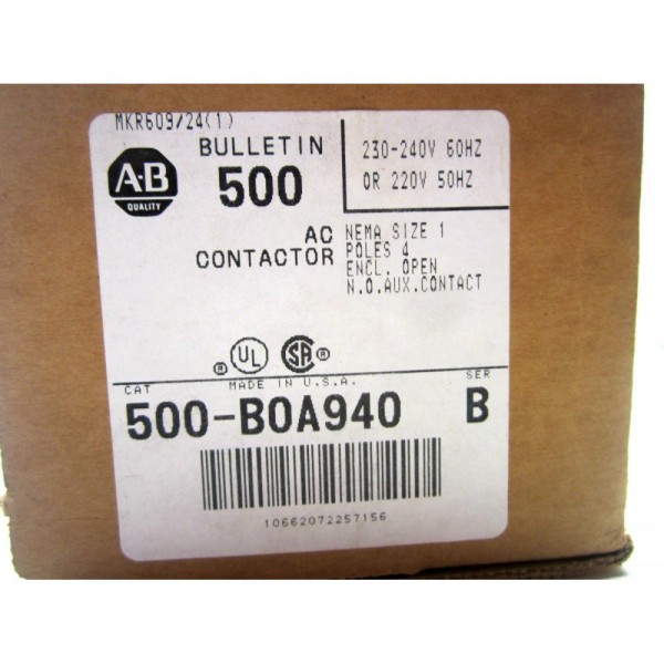 500-BOA940 AC Contactor Ser. B 500BOA940