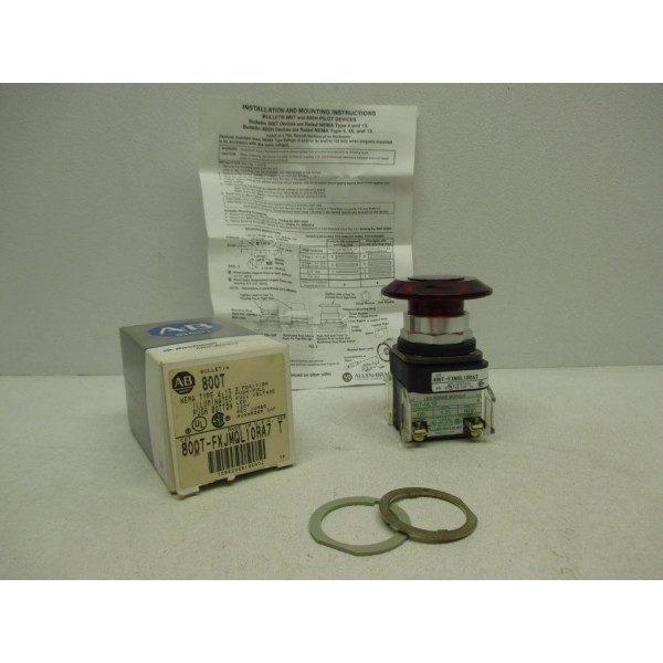 800T-FXJMQL10RA7 3 Position PUSH/PULL ILLUMINATED JUMBO RED CAP