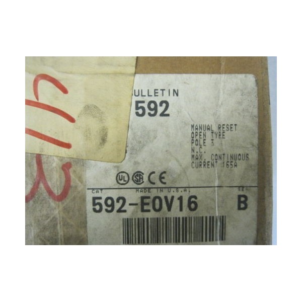592-EOV12 OVERLOAD RELAY SIZE 4 592-E0V16