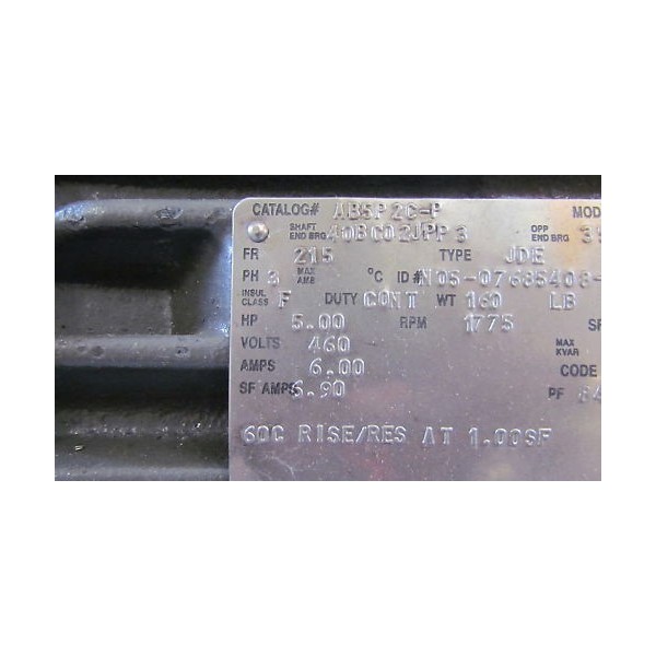 5hp 215 460v 3ph Electronic Motor Midwest Brake