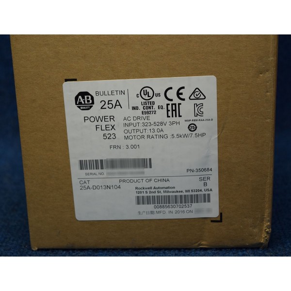 25AD013N104 PowerFlex 523 480V 13A 7.