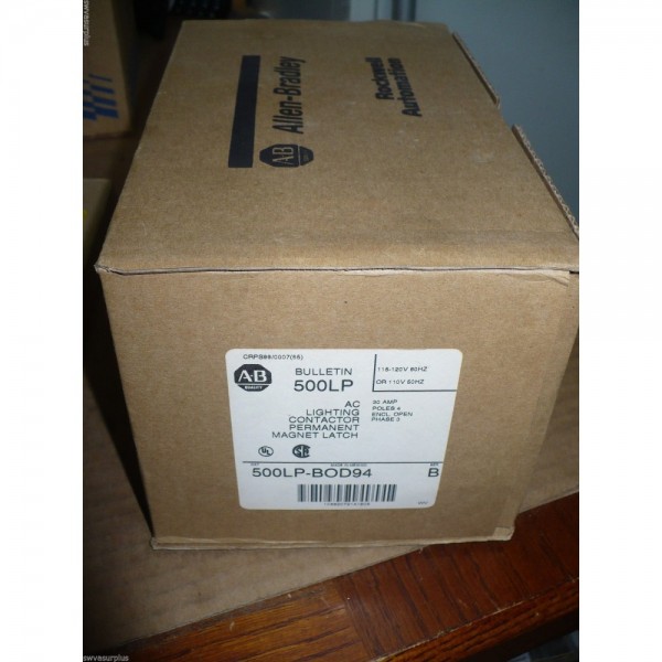 500LP-BOD94 AC Lighting Contactor, 30A,Permanent Magnet Latch, New
