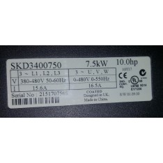 SKD3400750 Control Technique Commander 10hp 16.5 Amp 380-480 V