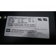 MTS SYSTEMS SERVO MOTOR now PARKER AUTOMATION