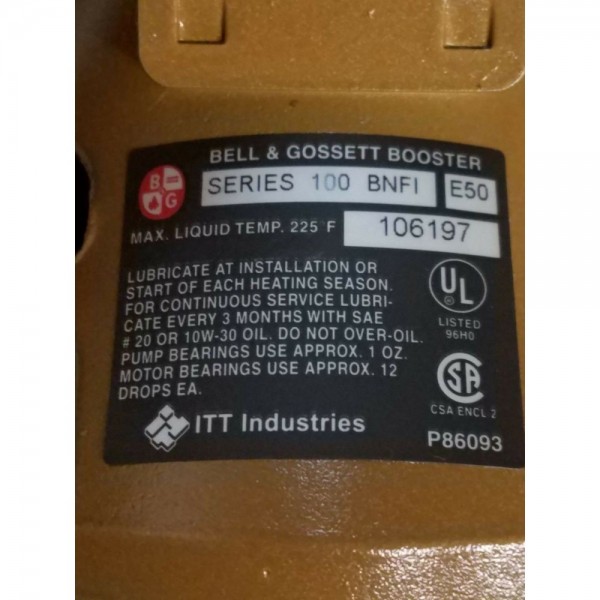 Series100Bnfi 1/12Hp Leadfree