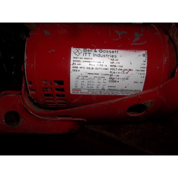 Motor Hot Water Circulator Pump 1/3 HP, 3 PH, 1725 RPM