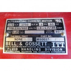 MOTOR FOR PUMP 1/2 HP 208-230/460V
