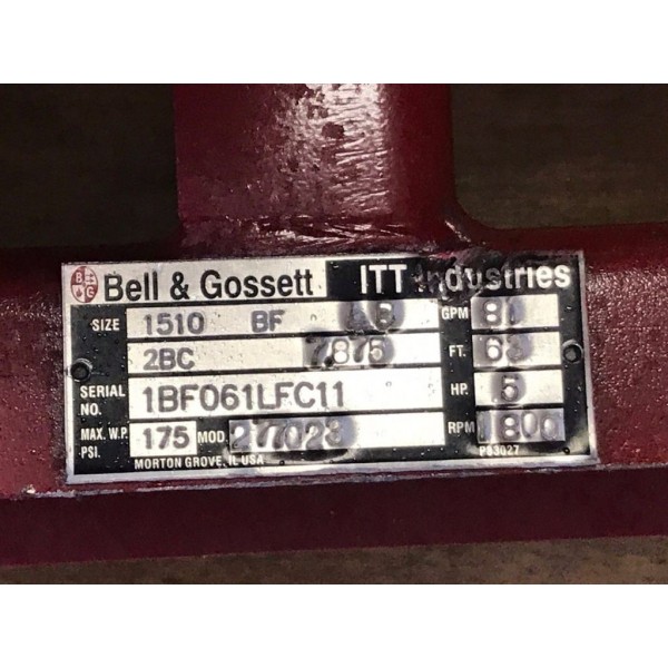 81-GPM 5HP 1800RPM 1510 CENTRIFUGAL PUMP