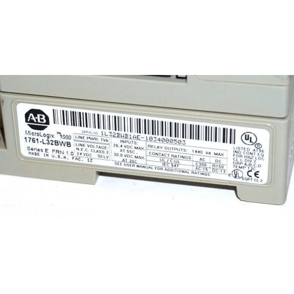 MicroLogix 1000 24V DC 20/12 I/O FRN 1.0