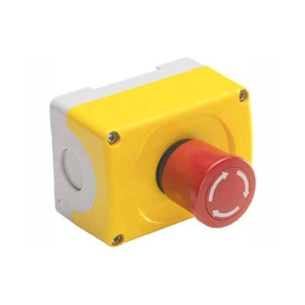 EMERGENCY STOP ENCLOSED WITH LEGEND MEPY11005 IP66 Screw Connection, Yellow