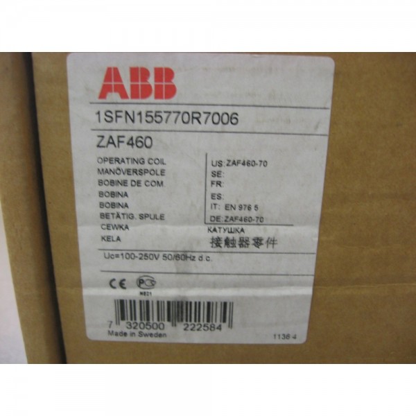Operating Coil with Circuit Board,1SFN155770R7006, ZAF460-6824, 60VDC, New