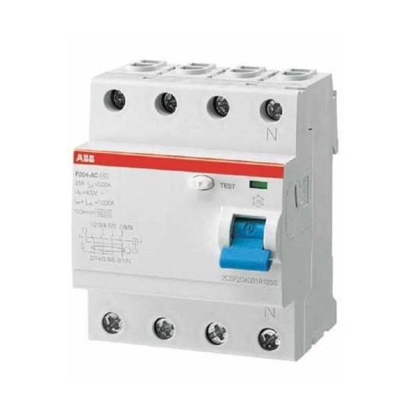 RESIDUAL CURRENT CIRCUIT BREAKER FH20440, 4-Poles, 6kA 50Hz 30mA, AC-Curve