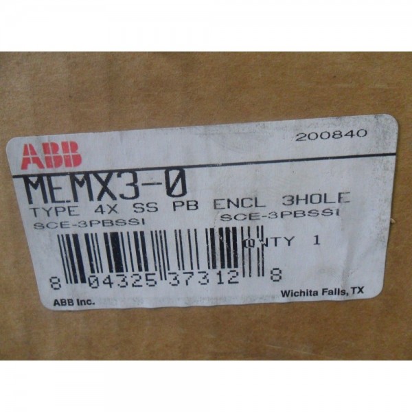 MEMX3-0 Stainless Steel Enclosure 3 Holes Type 4X NIB