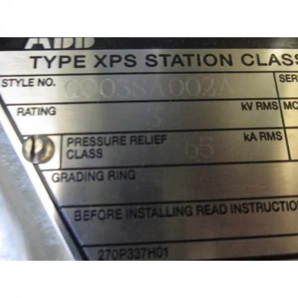 XPS Surge Arrester Q003SA002A 2.55KV MCOV Rated 3KV New Surplus