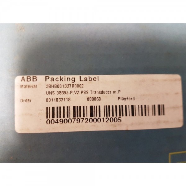 3BHB001337R0002 Printed Circuit Board UNS-0869A-P, V2 - New