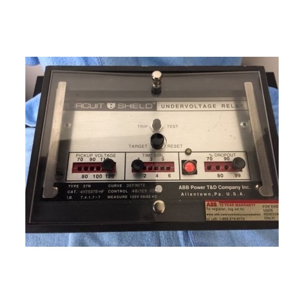 Circuit Shield Undervoltage Relay 411T5375-HF Type 27N 48/125VDC