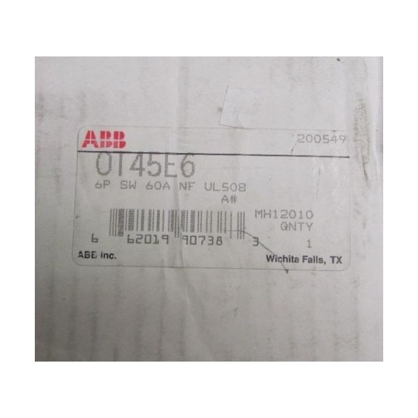 DISCONNECT SWITCH OT45E6 6P SW 60A NF UL508
