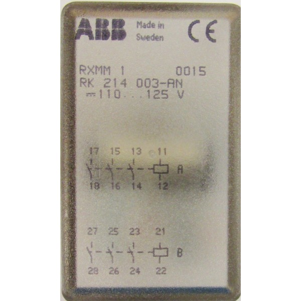 BKX024R 125VDC RXMM 1 RK 214 003 AN Auxiliary Relay