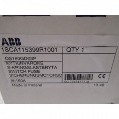 OS160GD03P 160 A 3P Fused Switch Disconnector 000, 00 Fuse Size Bolt Kit NIB