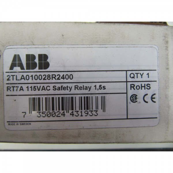2TLA010028R2400 Safety Relay RT7A 115VAC
