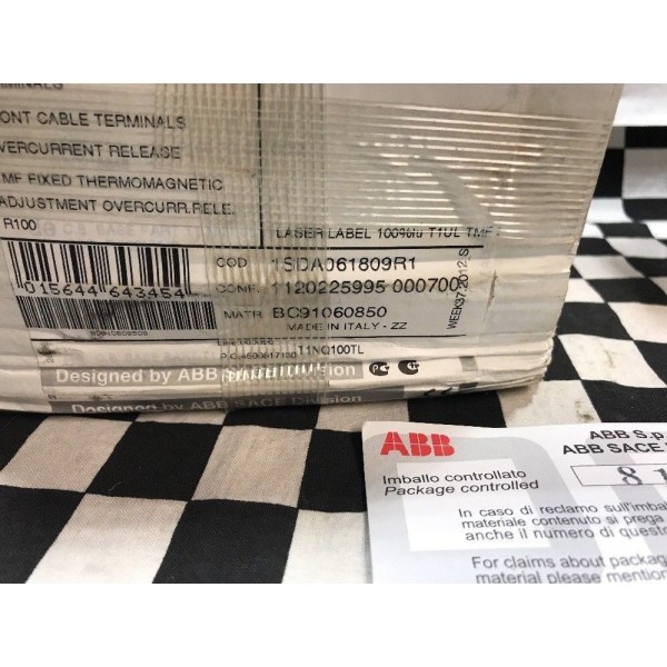 Circuit Breaker Therm/MAG, 3P, SACE T1N 100, 100A, 1SDA061809R1, SHIPSAMEDAY
