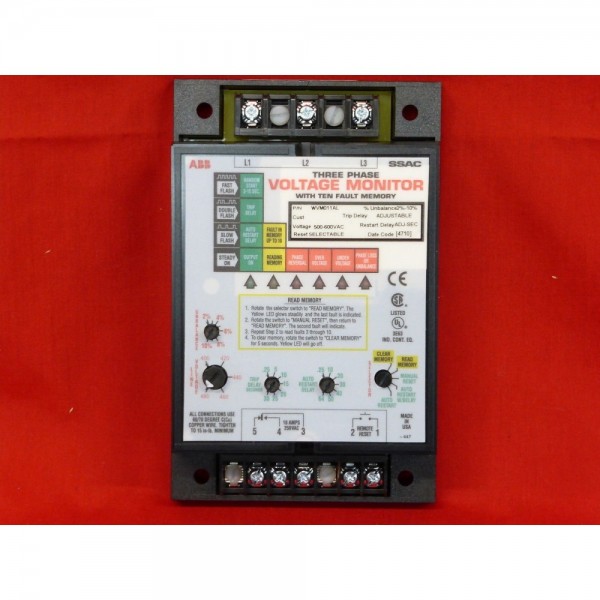 WVM011AL SSAC *NEW* 3PH VOLTAGE MONITOR (3K3)
