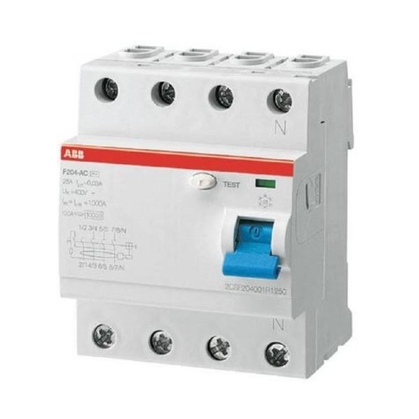 RESIDUAL CURRENT CIRCUIT BREAKER FH20463, 4-Poles, AC-Curve, 6kA 50Hz 63A