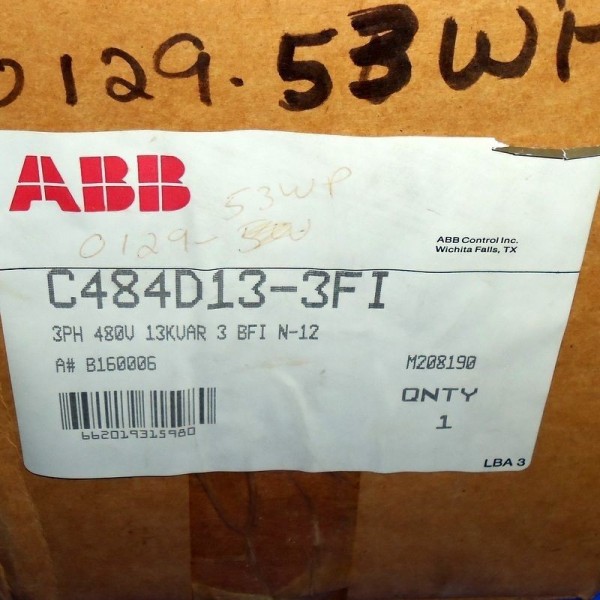 480VAC 13 KVAR 3PH 60HZ INDOOR CAPACITOR, C484D13-3FI
