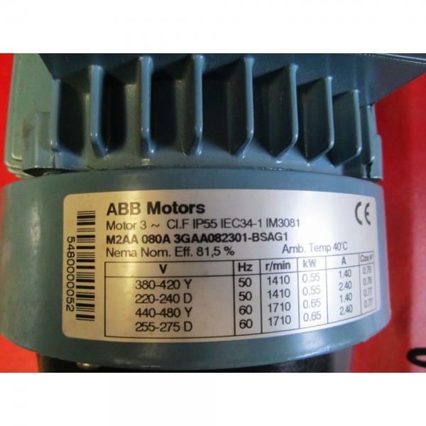 Motor 3GAA082301-BSAG1, M2AA, 3/4 HP Metric Motor (GRAINGER, 5TR82)