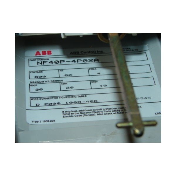 NF40P-4P02A ENCLOSED INDUSTRIAL ON/OFF SWITCH