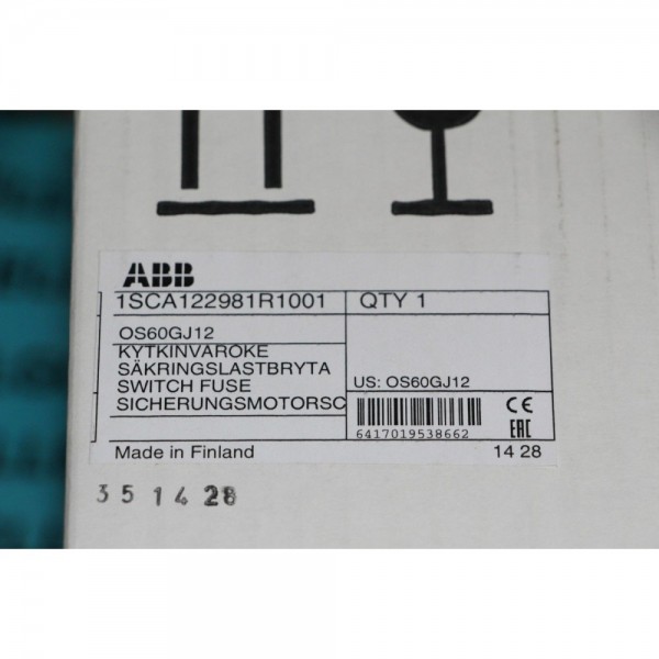 OS60GJ12 Fusible Disconnect Switch 60 Amps 1SCA122981R1001