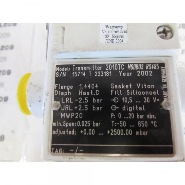 PRESSURE TRANSMITTER 2010TC NEW SURPLUS