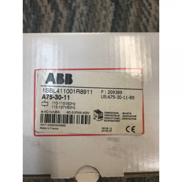 A75-30-11-89 CONTACTOR *NEW IN BOX* 1SBL411001R8911 110v/115v