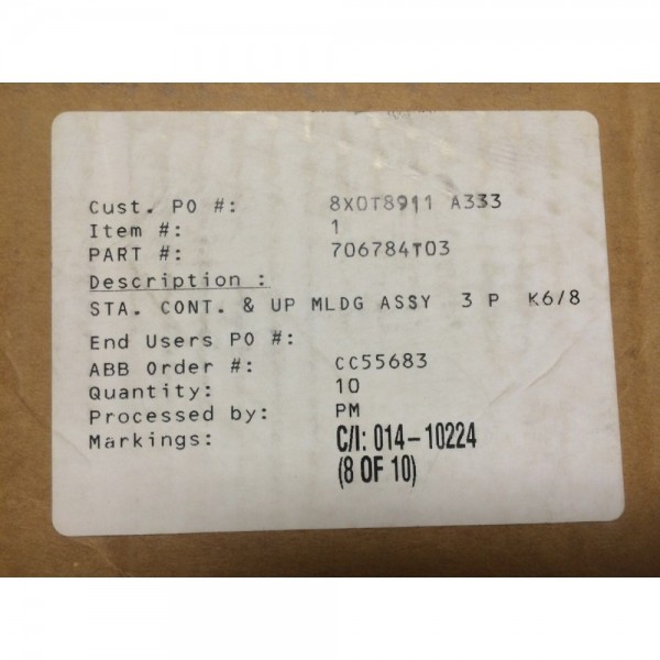 K600 / K800 CIRCUIT BREAKER UPPER CONTACT ASSY 706784T03