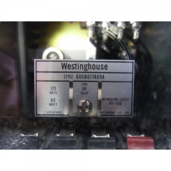 WESTINGHOUSE ABB TYPE AR RELAY STYLE 606B017A09 A 125VDC