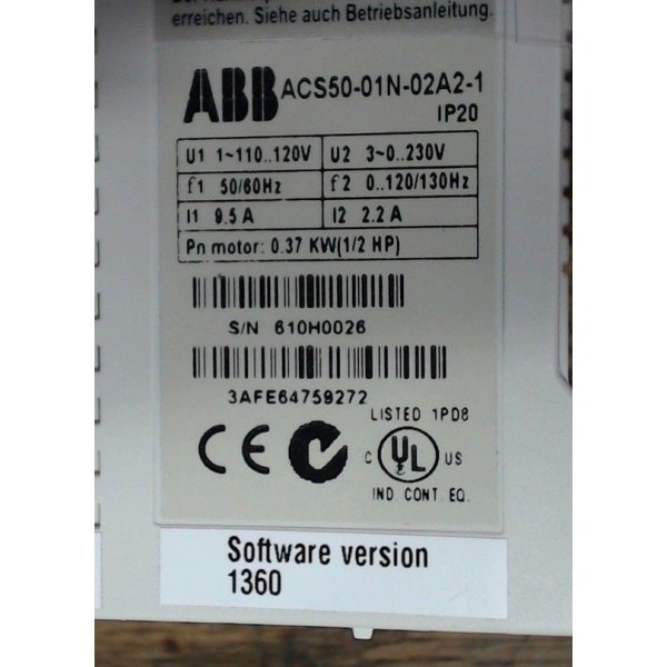 ACS50-01N-02A2-1 - 60 day warranty