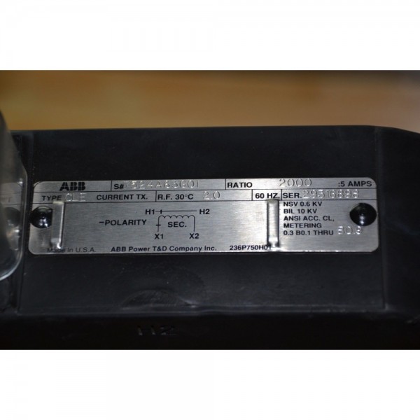 Current Transformer 7524A63G01 Type: CLE 2000:5 NEW
