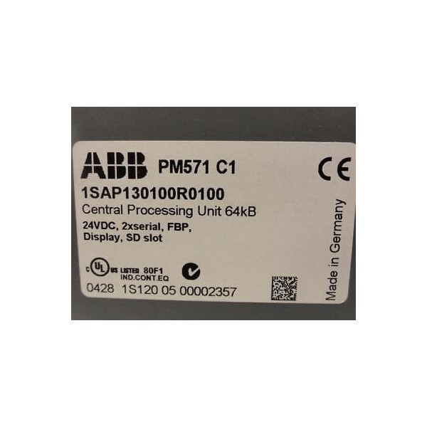 171719 New In Box, ABB 1SAP130100R0100 CPU, 64kB, 24VDC, PM571 C2