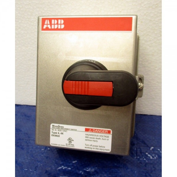 Raintight Enclosed Disconnect Switch 40 Amp 600 VAC Stainless E63822 - NIB!!