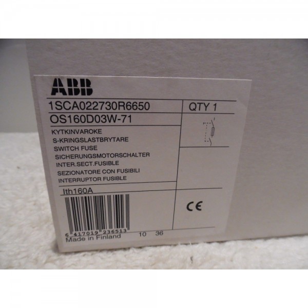 OS160D03W Switch Fuse OS160D03W-71 160A 400-690V DIN w/ OHB65J6 Handle NIB