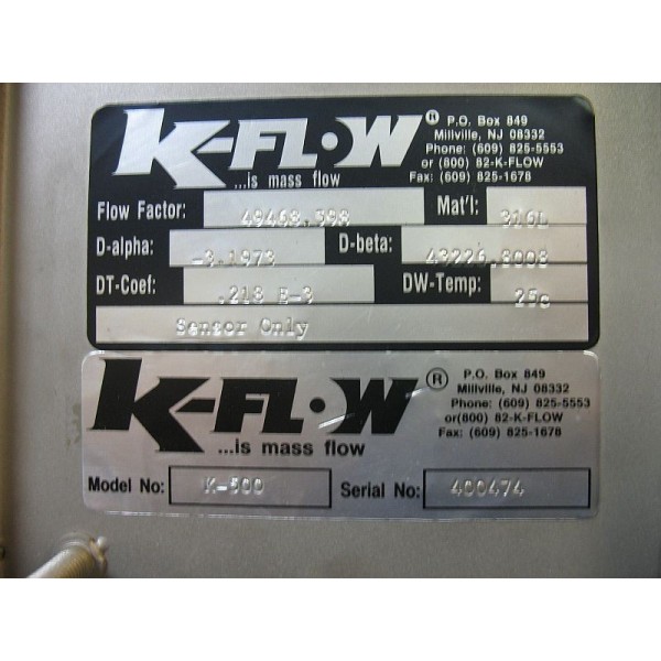 K-Flow Mass Flow Sensor K-500 New