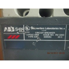 SACE S4N Circuit Breaker RV-3203 600VAC 3-Pole_AS-IS_MAKE OFFER!