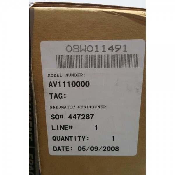 PNEUMATIC VALVE POSITIONER AV111000 NEW