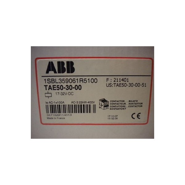 ABB TAE50-30-00 CONTACTOR NEW TAE503000
